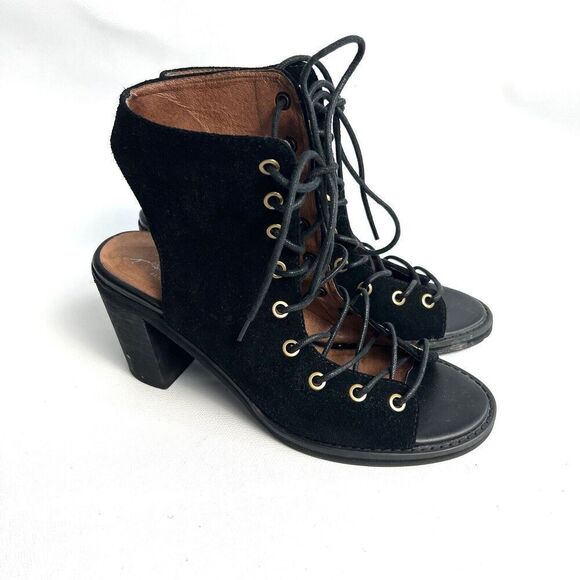 Jeffrey Campbell X Free People Booties Women’s 8 Suede Lace Up Western Boho EUC - Picture 2 of 8